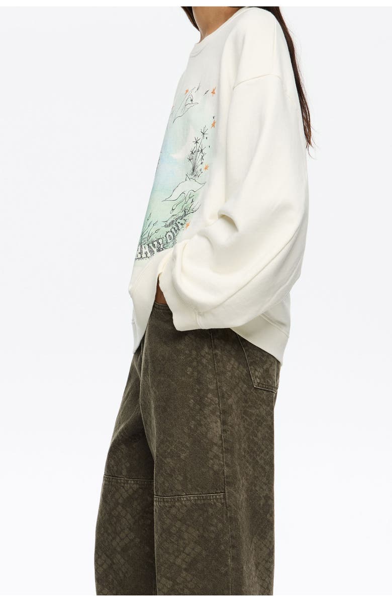 Bimba y Lola Swans Straight Cut Sweatshirt, Alternate, color, Ivory