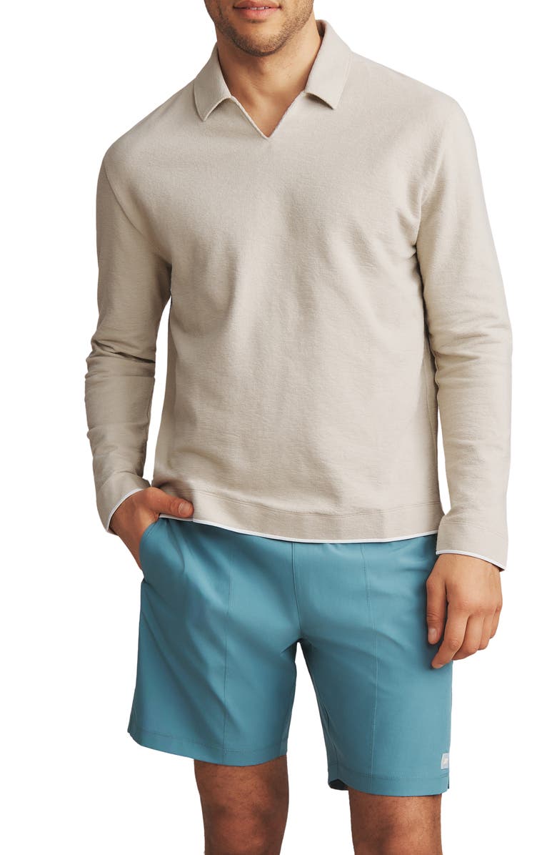 Rhone Seaside Cotton Terry Long Sleeve Polo, Main, color, 