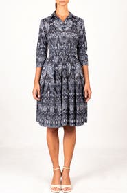SAMANTHA SUNG Mill Creek Paisley Shirtdress