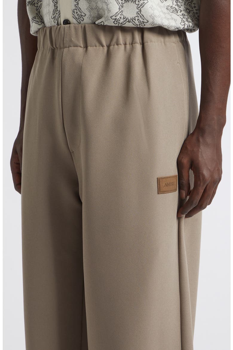 Logo Patch Stretch Cady Track Pants, Alternate, color, DARK SAND