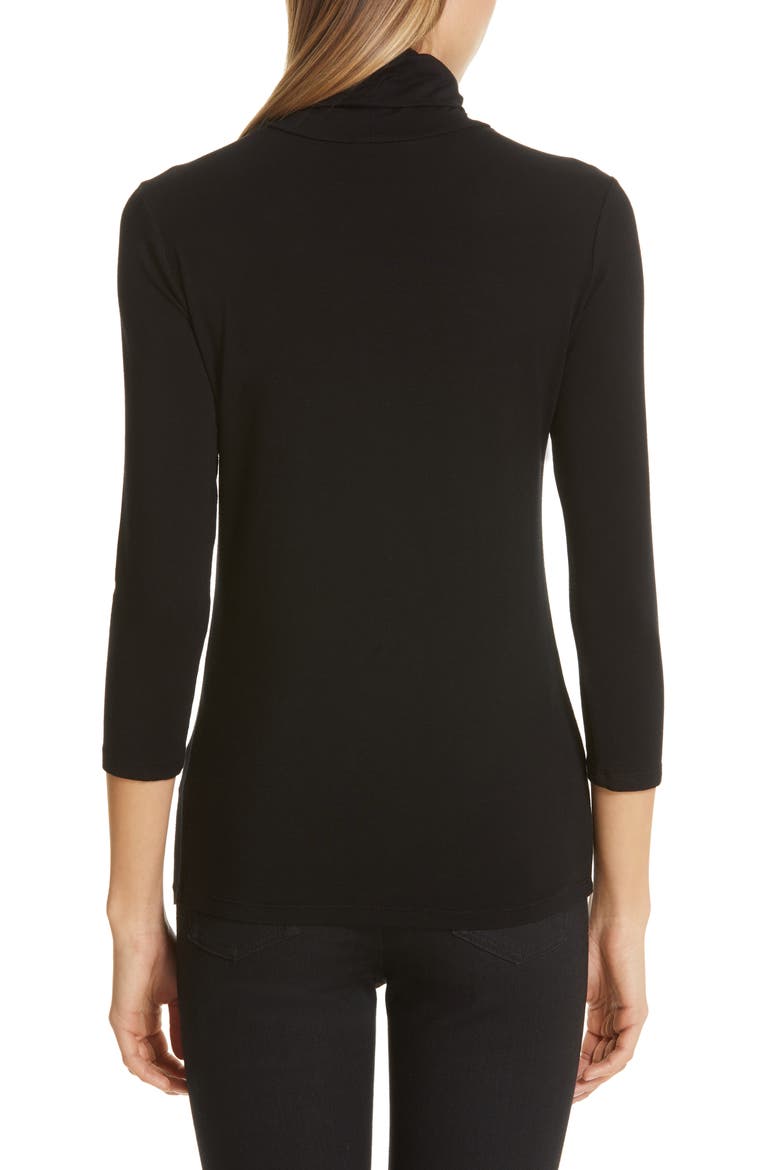 Aja Jersey Turtleneck Top, Alternate, color, BLACK