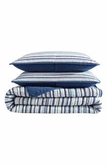 Nautica Pembrook Stripe Reversible Cotton Quilt Set