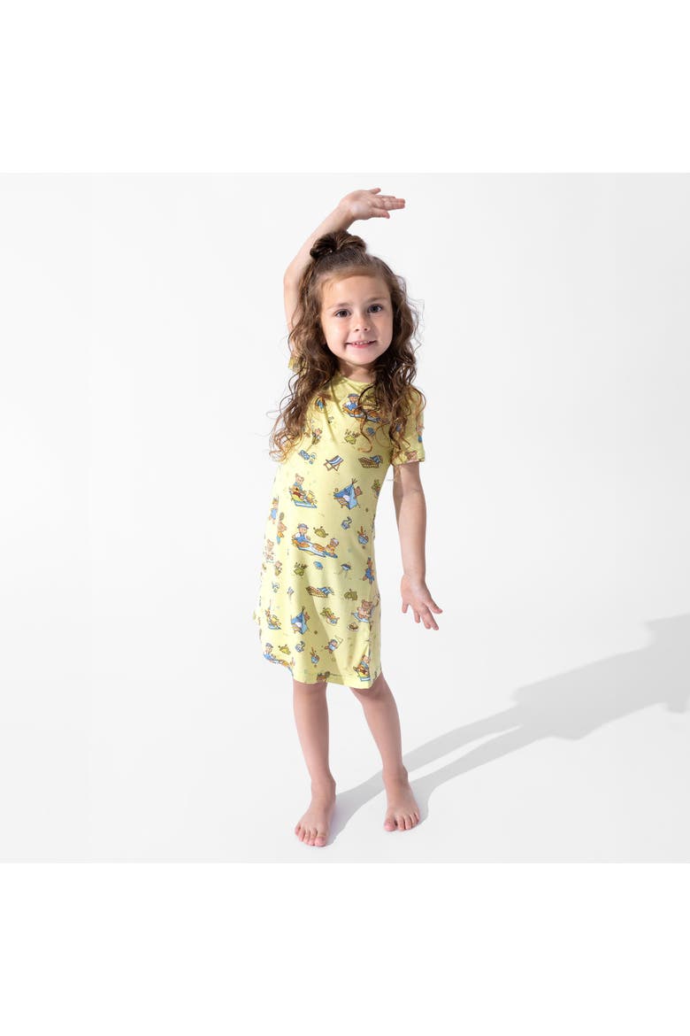 Kids' Teddy Bear Picnic Short Sleeve Dress, Alternate, color, Teddy Bear Picnic