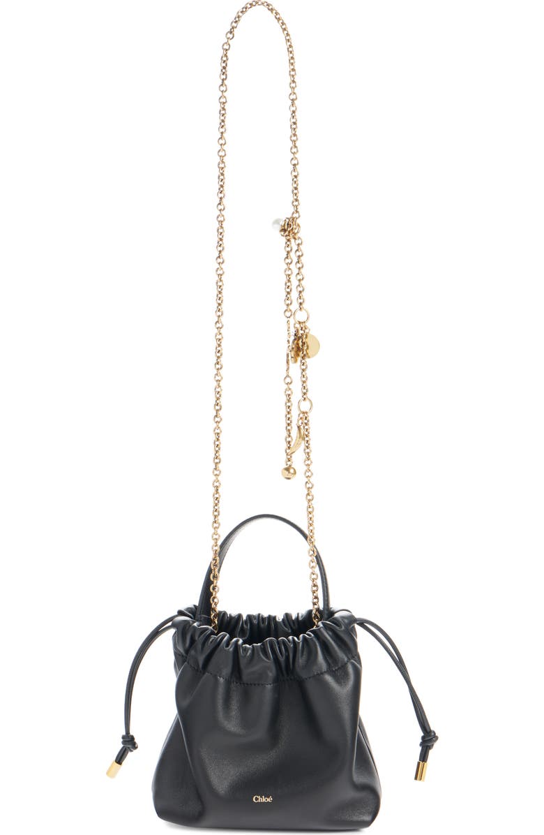 Chloé Mini Icons Leather Shoulder Bag, Alternate, color, Black