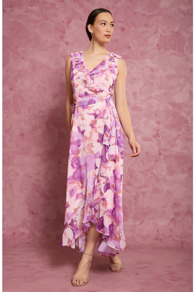 Ruffle Maxi Dress, Alternate, color, SOFT WHITE/ LIGHT BLUSH