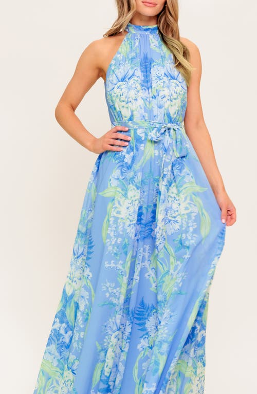 Flying Tomato Halter Maxi Dress In Blue