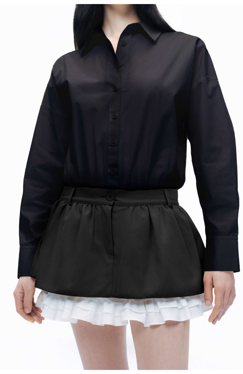 Nocturne Black Shirt Collar Bodysuit, Alternate, color, 