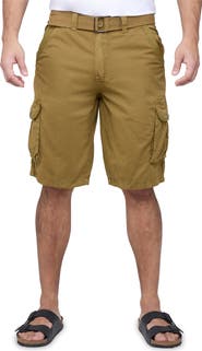 XRAY Belted Cotton Twill Cargo Shorts