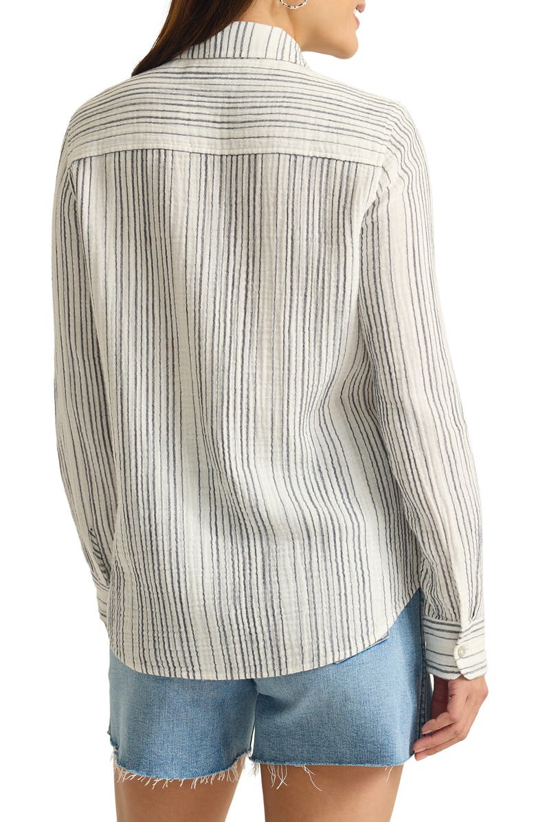 Tommy Bahama Luminous Tide Stripe Cotton Gauze Button-Up Shirt, Alternate, color, 