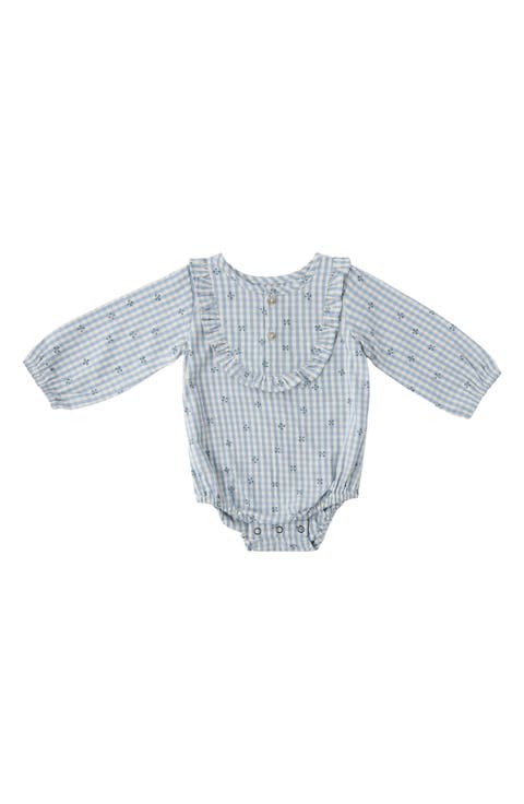 Kids' Printed Gingham Romper