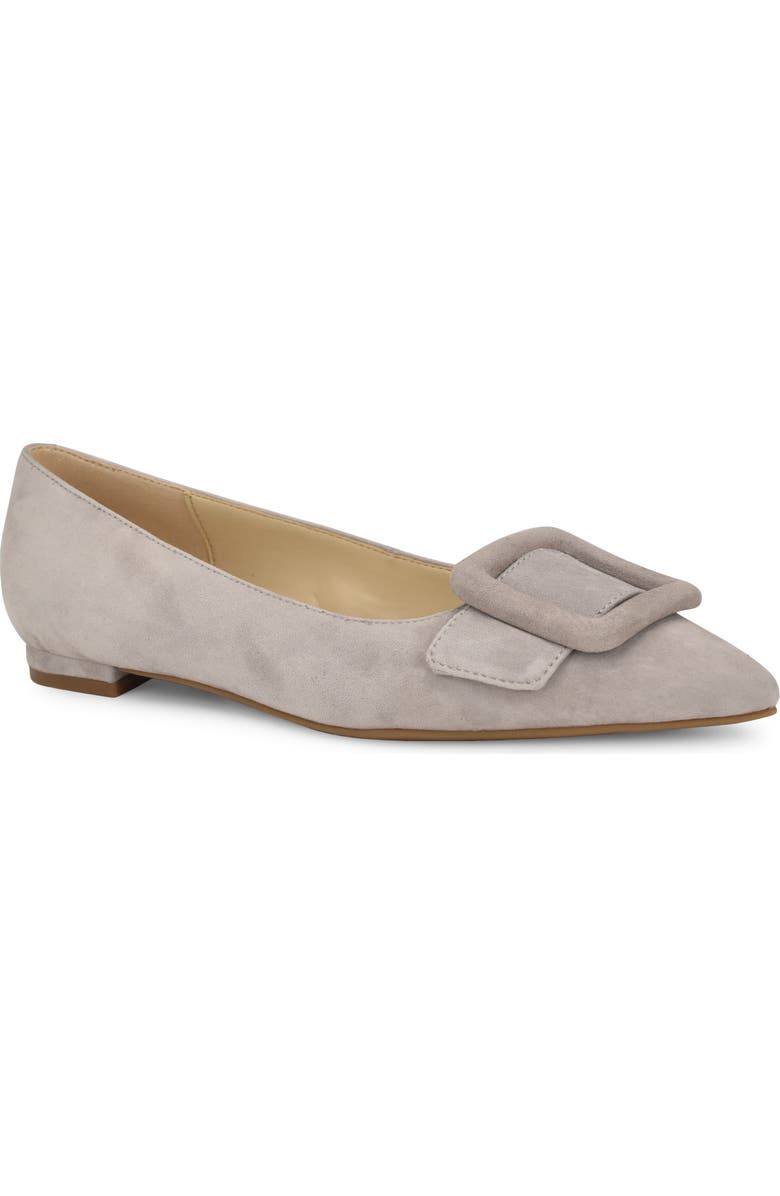 Nine West Jesike Pointed Toe Flat, Main, color, Light Grey
