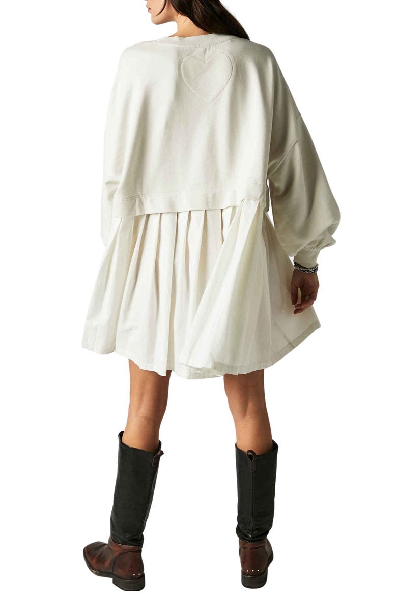 Eleanor Layered Sweatshirt Minidress, Alternate, color, GREY COMBO