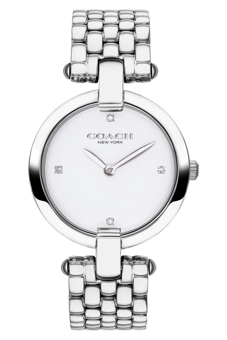 Chrystie Bracelet Watch, 32mm, Main, color, SILVER/ WHITE/ SILVER