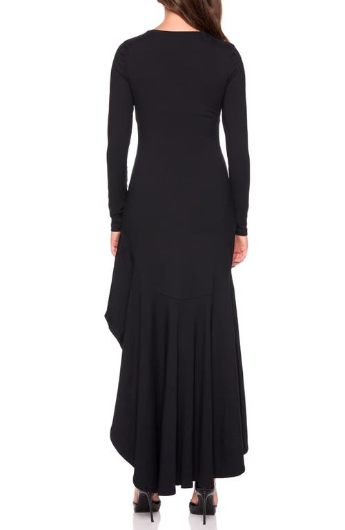 Susana Monaco Long Sleeve High Low Dress In Black