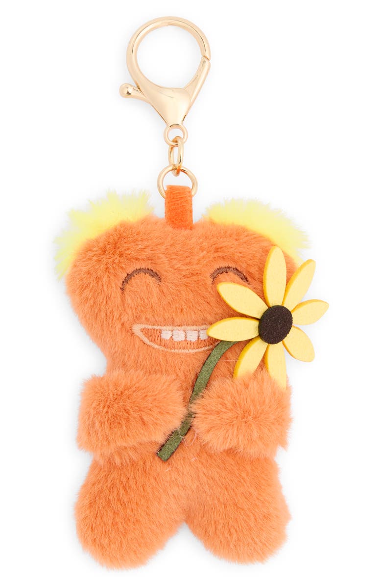 Leith Plushie Flower Bag Charm, Main, color, Coral Multi- Gold