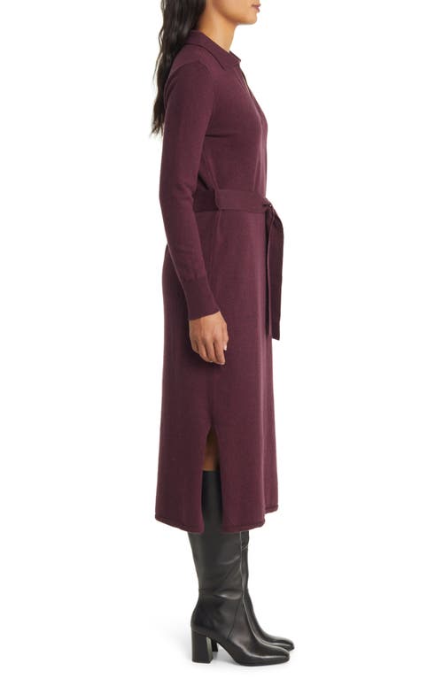 Faherty Jackson Long Sleeve Tie Waist Cotton Blend Sweater Dress