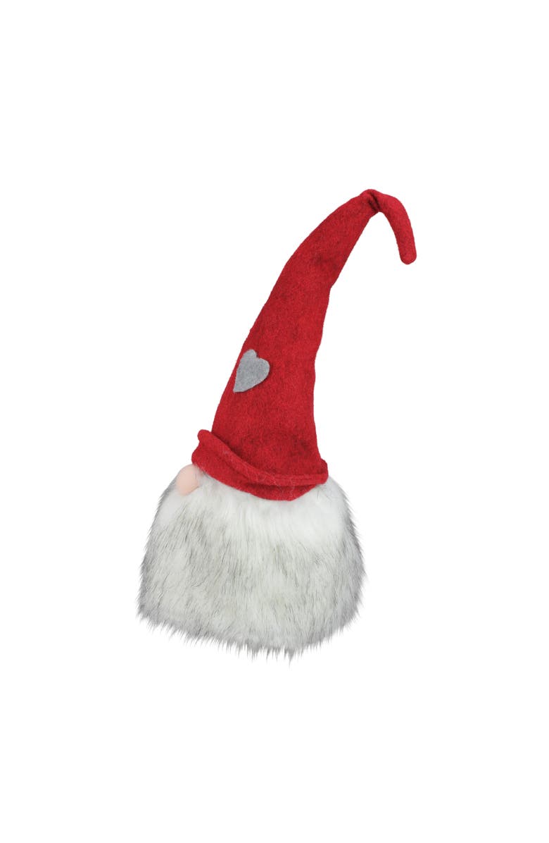 Northlight Gnome with Bendable Felt Hat with Heart Accent Christmas Decoration - 21", Alternate, color, White