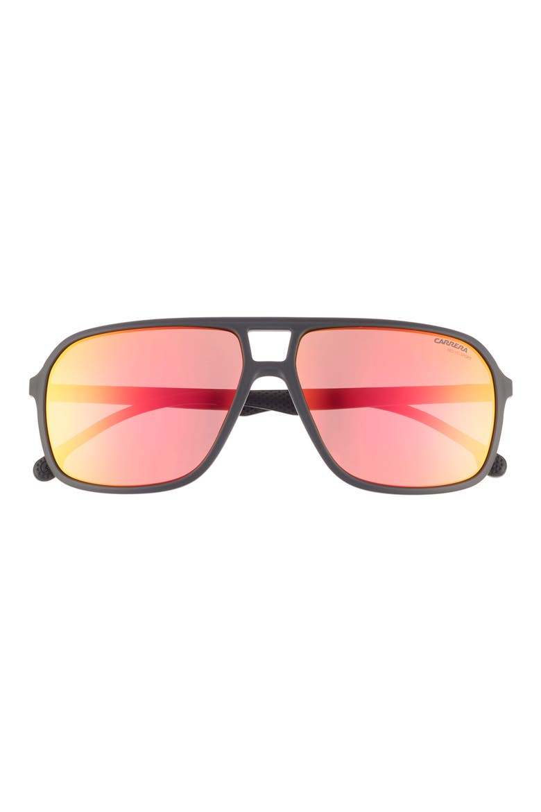 61mm Aviator Sunglasses, Main, color, MATTE BLACK