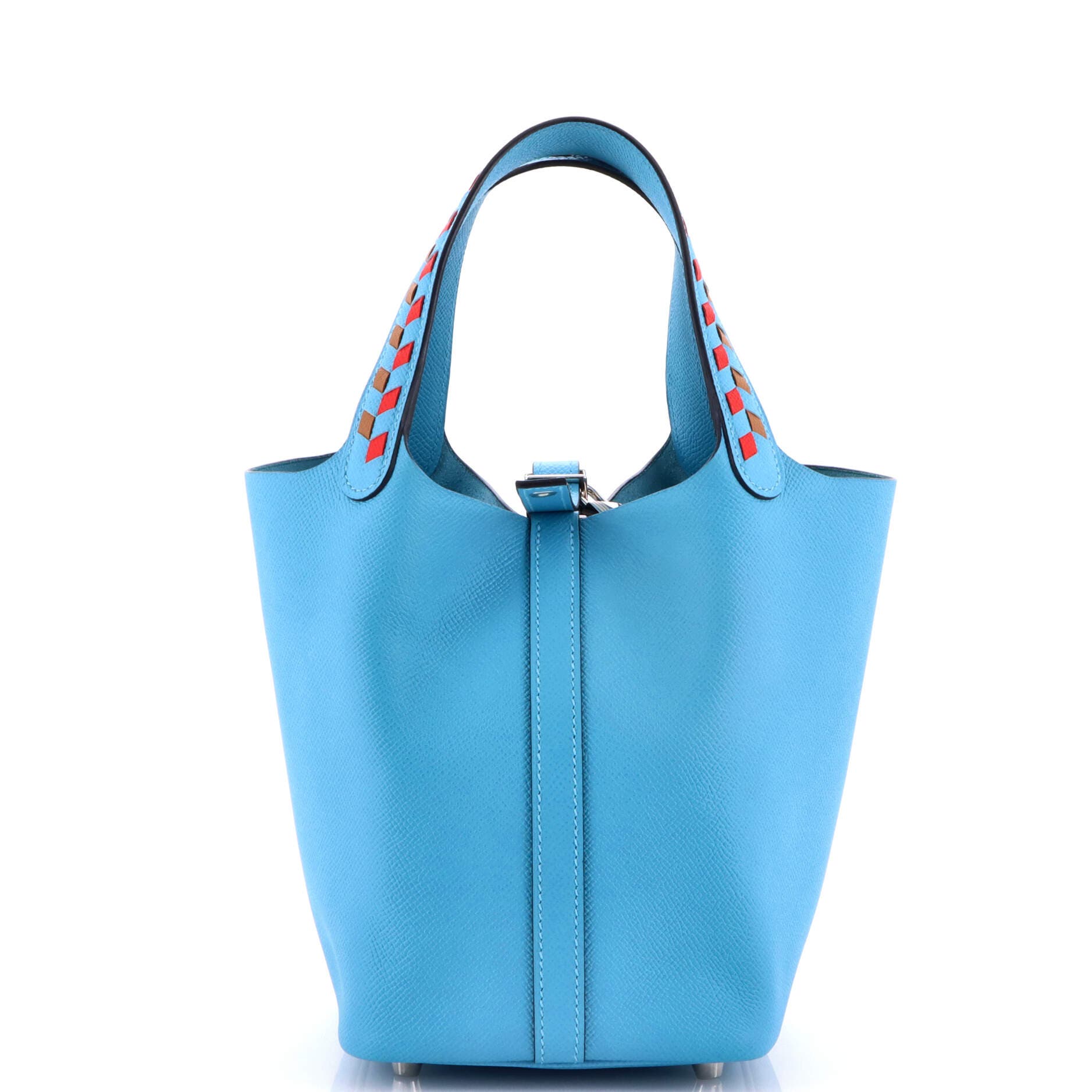 Picotin Lock Bag Tressage Epsom PM, Main, color, Blue