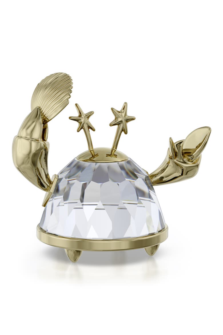 Crystal Zodiac Figurine, Main, color, GOLD TONE-CANCER