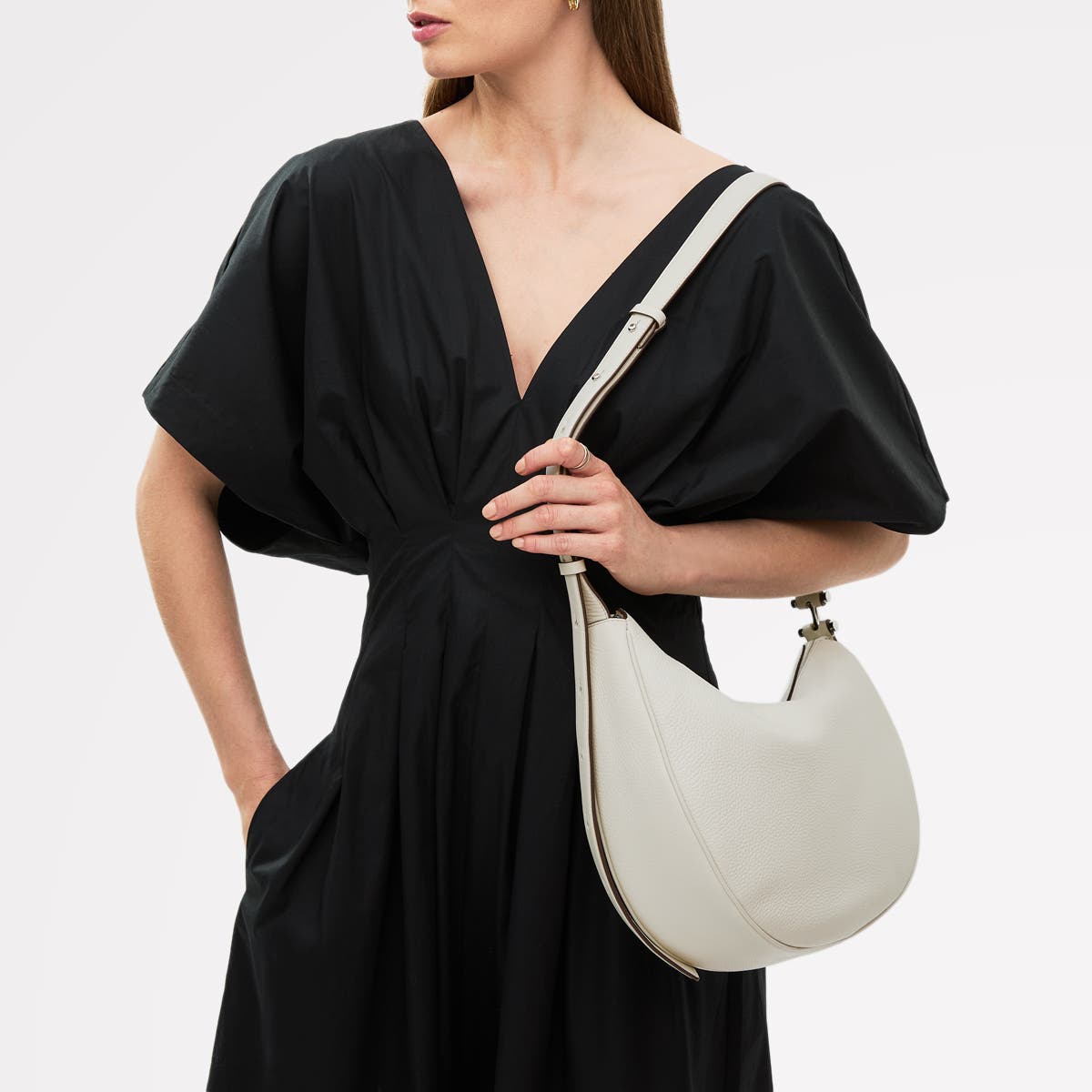 Radley Pemberton Row Large Ziptop Crossbody Bag, Alternate, color, Chalk