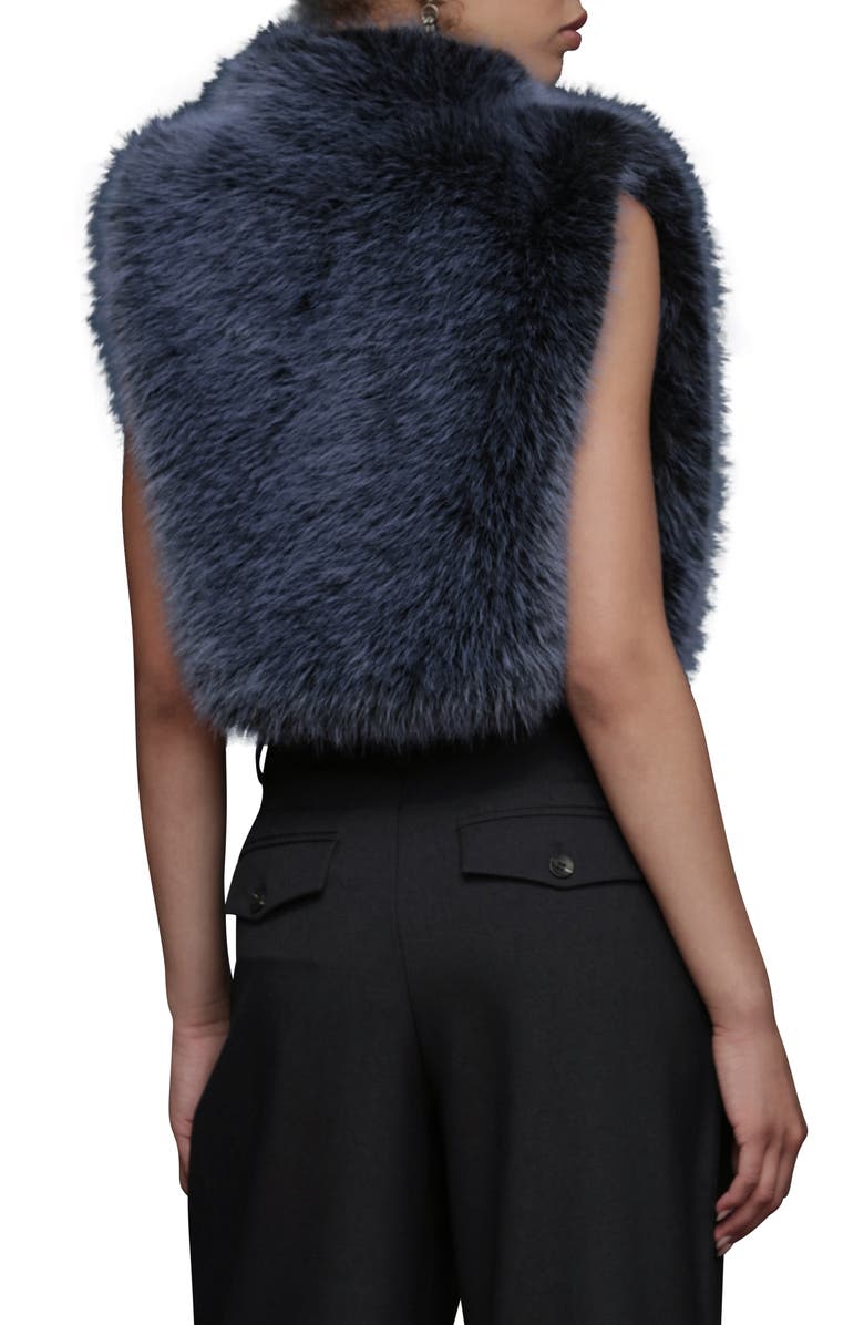 Avec Les Filles Faux Fur Vest, Alternate, color, Blue - Black