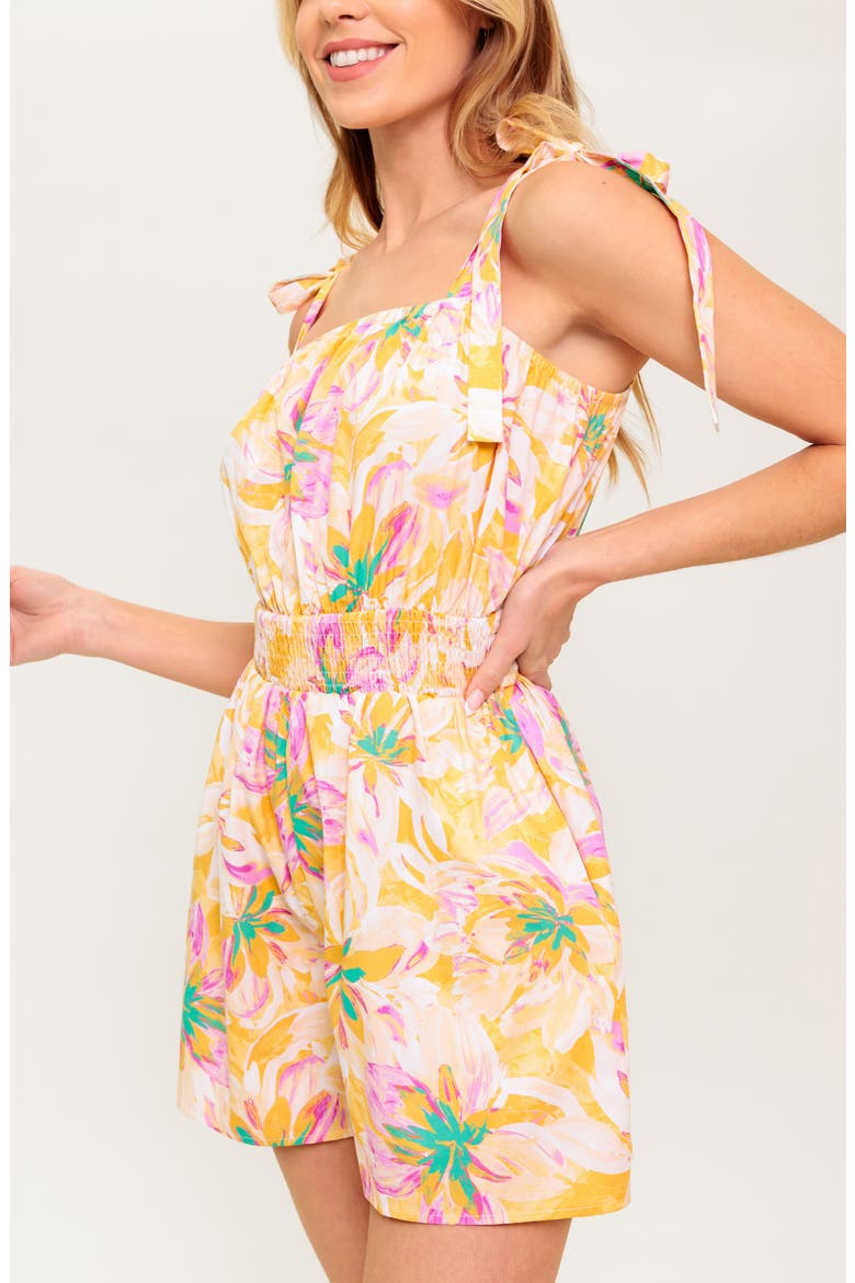 Print Tie Strap Romper, Alternate, color, TAUPE