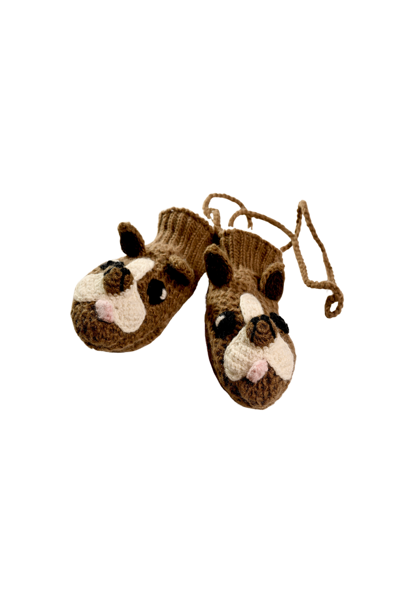 Crochet Bulldog Mittens, Alternate, color, White