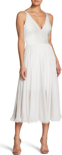 Alicia Mixed Media Midi Dress