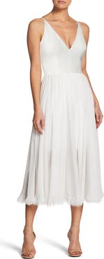 Dress the Population Alicia Mixed Media Midi Dress