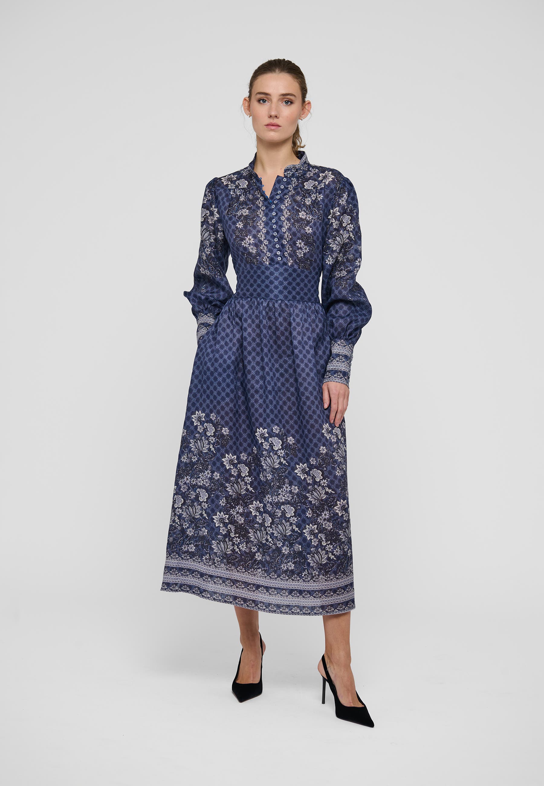 Dea Kudibal Alondradea Floral Linen Midi Dress (Women) | Nordstrom