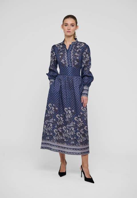 Alondradea Floral Linen Midi Dress