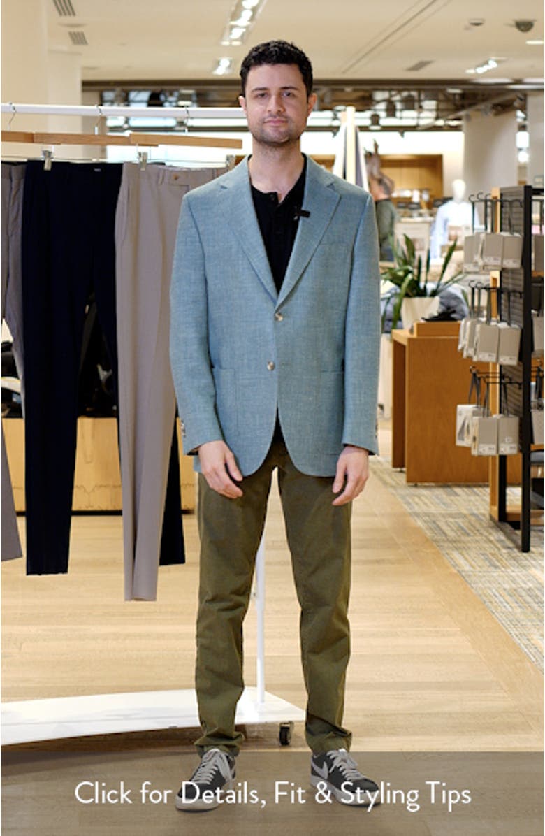 Hyperlight Soft Light Green Mélange Silk & Linen Blend Sport Coat, sales video thumbnail