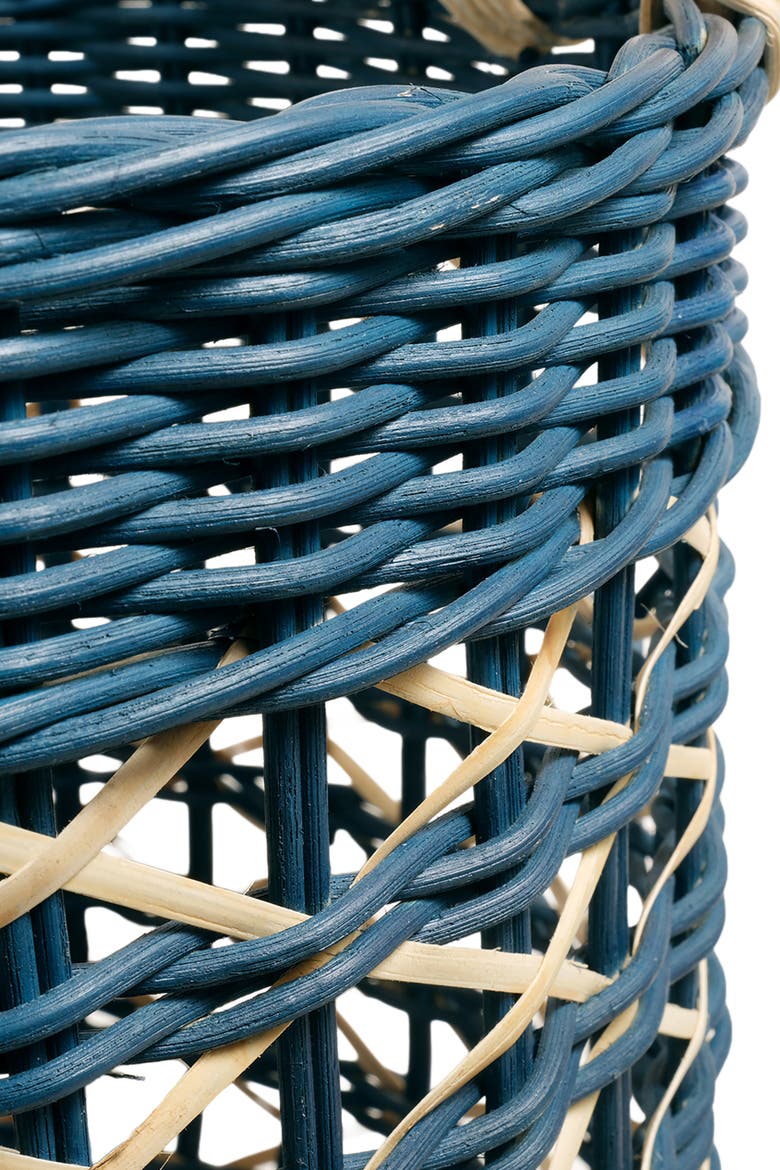 Java Round Rattan Basket 15 In, Alternate, color, Blue