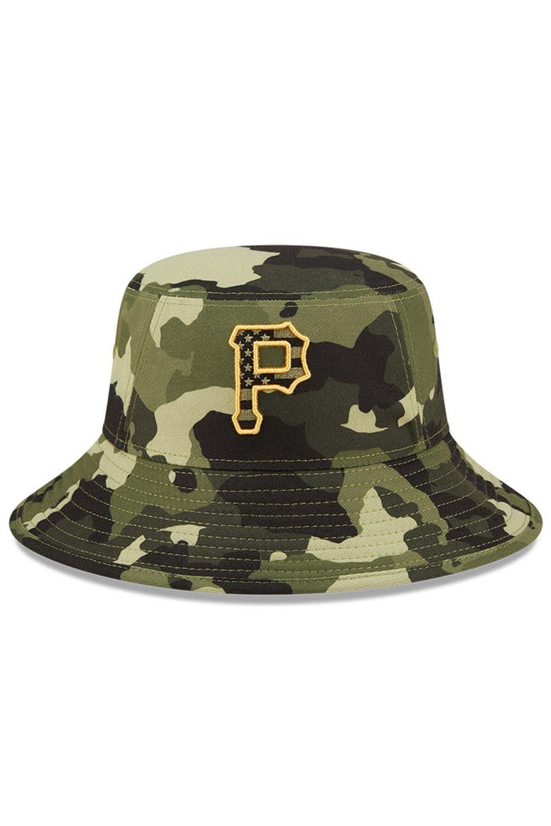 Men's New Era Camo Pittsburgh Pirates 2022 Armed Forces Day Bucket Hat, Alternate, color, Camo