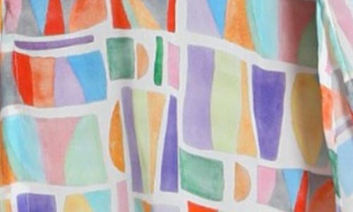 Apny Print Sleeveless Maxi Shirtdress In Purple/lime/yellow Multi