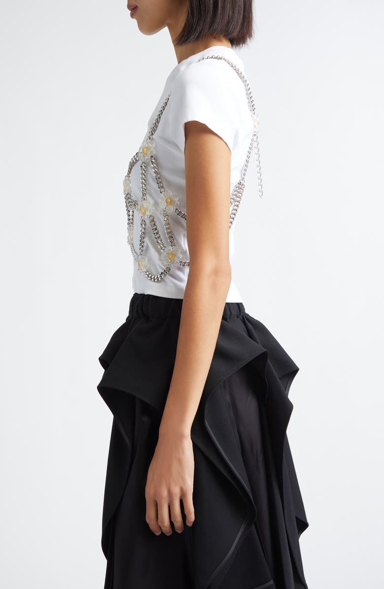 Noir Kei Ninomiya Beaded Floral Chain Harness, Alternate, color, Clear