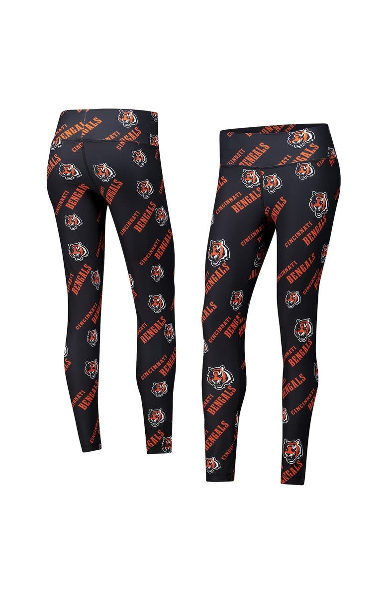 CONCEPTS SPORT Women's Concepts Sport Black Cincinnati Bengals Breakthrough Allover Print Knit Sleep Leggings, Alternate, color, Black