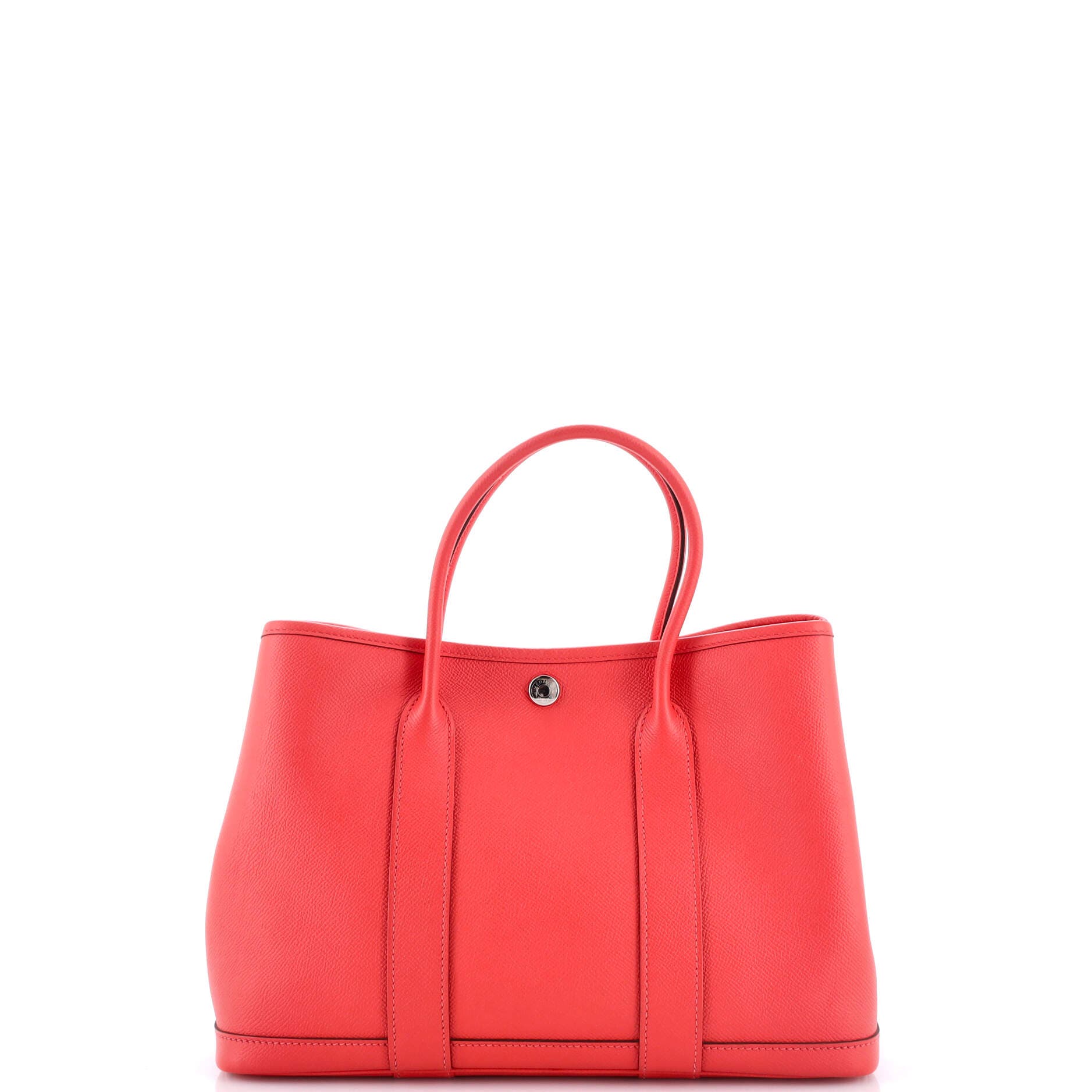 Pre-Owned Hermes Garden Party Tote Leather 30, Alternate, color, Rouge Pivoine