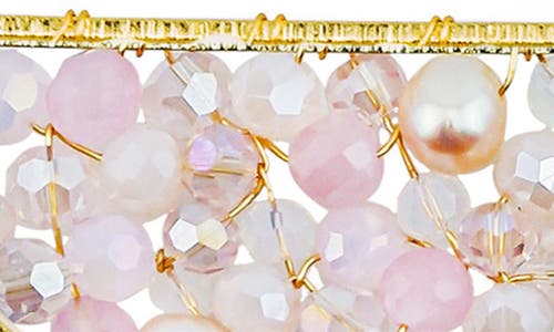 Panacea Cultured Freshwater Pearl Beaded Circle Drop Earrings In Pink
