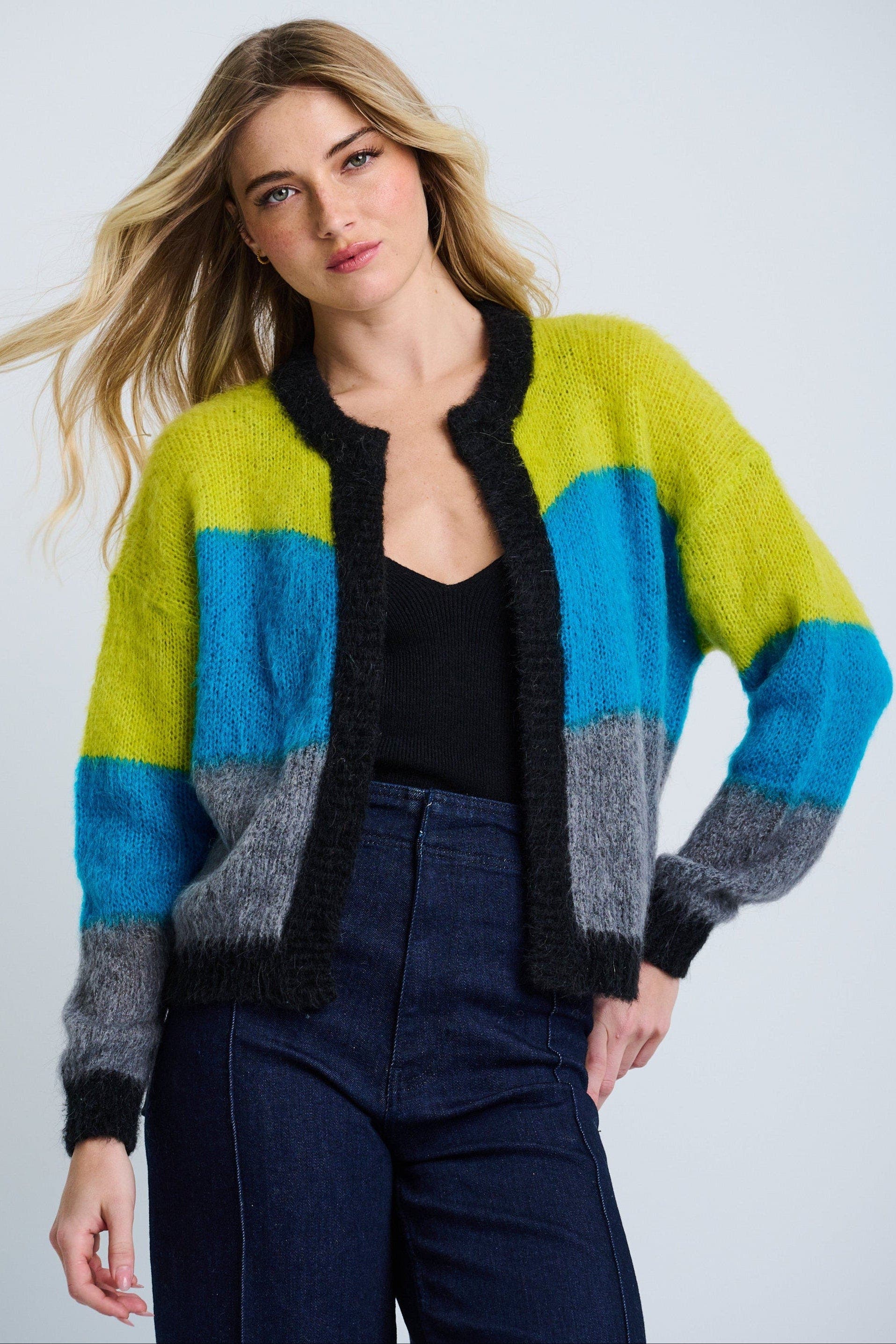 Lisa Todd Tutti Colore Cardigan In Blue