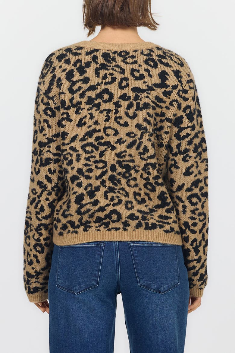 Naylani V-Neck Leopard Print Cardigan, Alternate, color, Brown Leopard