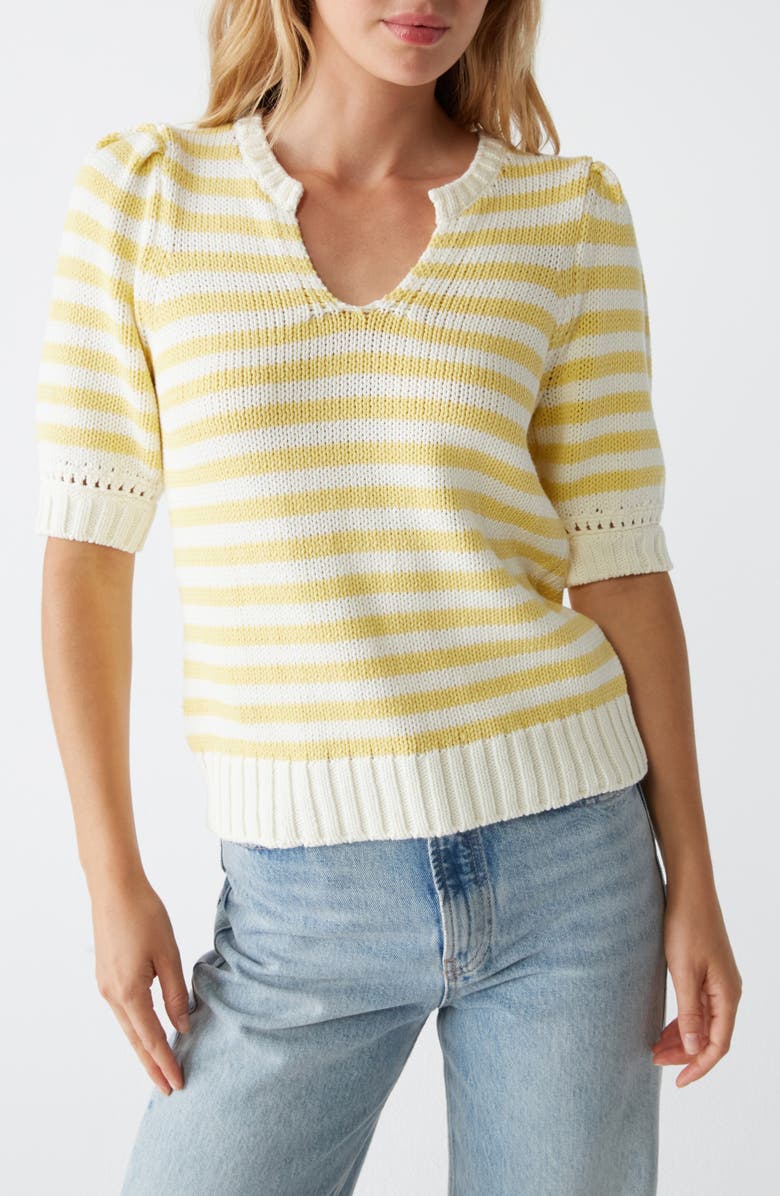 Michael Stars Rosanna Stripe Puff Sleeve Sweater, Main, color, 