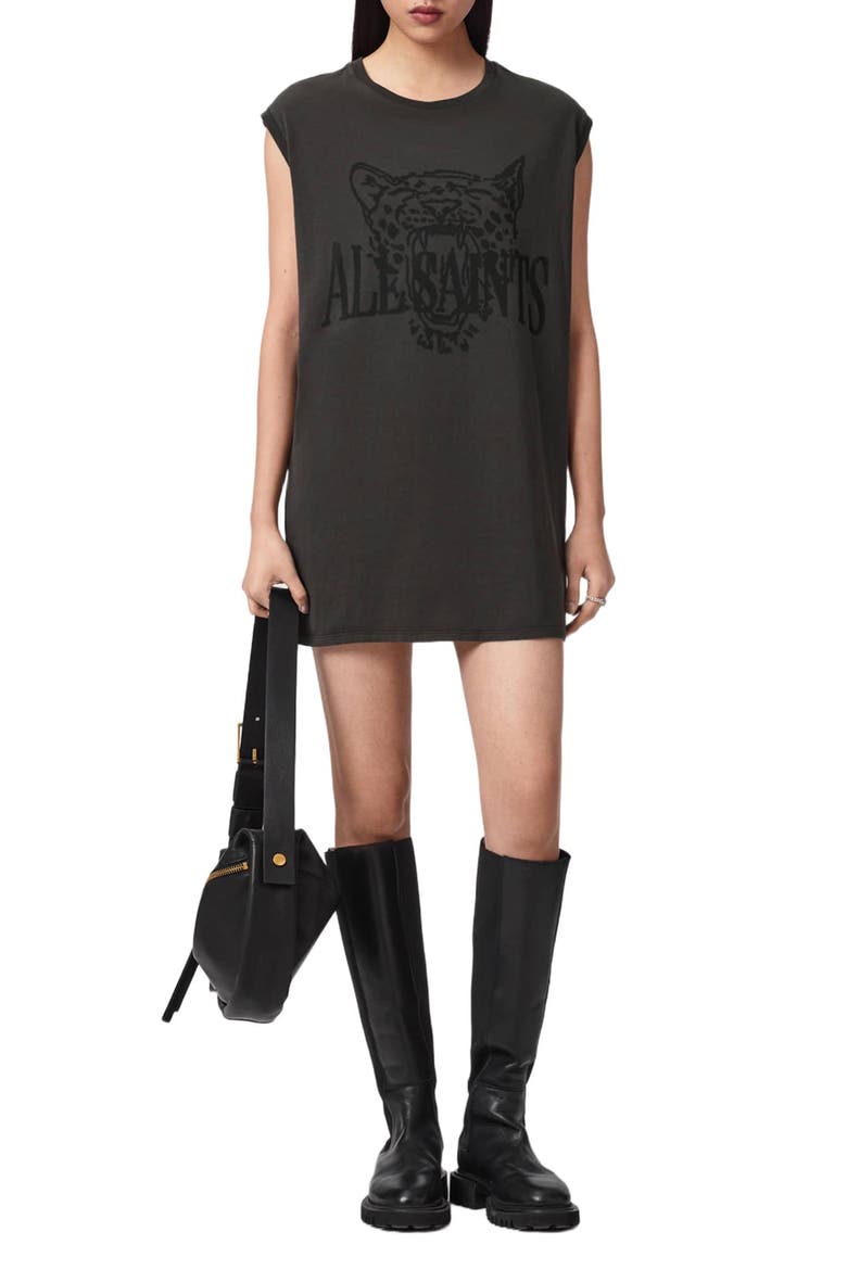 Wild Brooke Cotton T-Shirt Minidress, Alternate, color, WASHED GREY