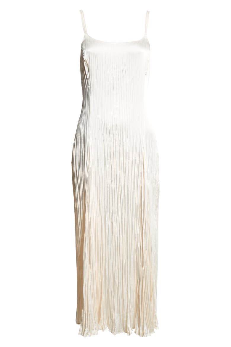 Relaxed Plissé Satin Midi Slipdress, Alternate, color, CHIFFON
