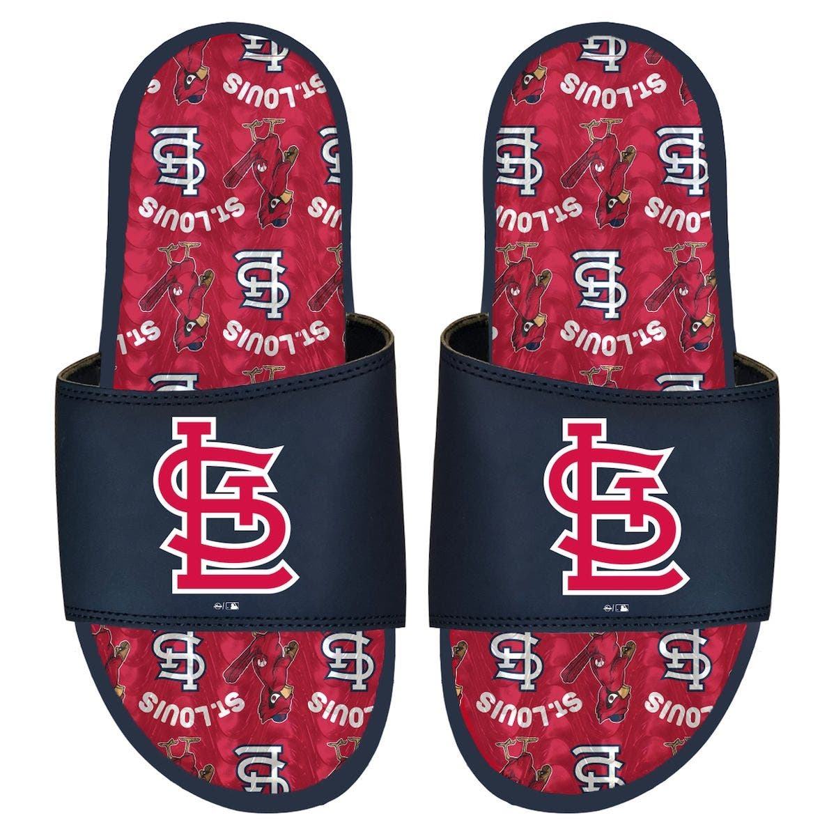 ISLIDE St. Louis Cardinals Team Pattern Gel Slide Sandals, Main, color, 