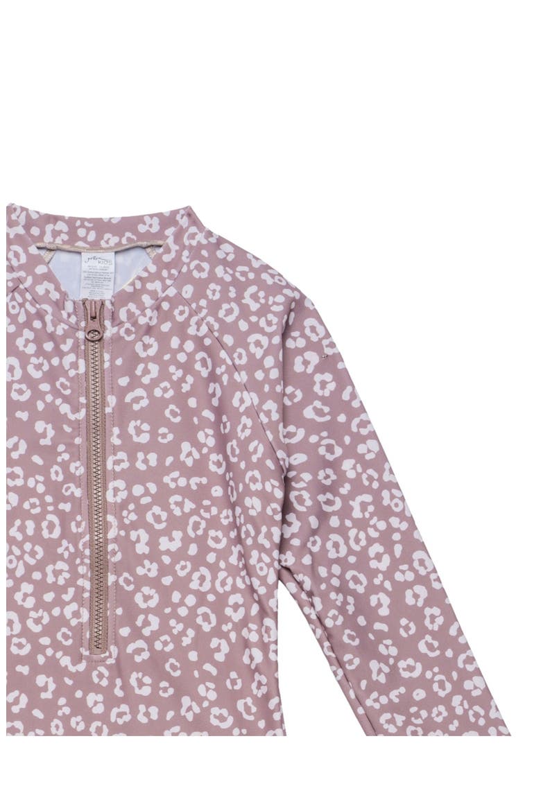 Leopard Love Long Sleeve Zip Front One Piece, Alternate, color, Cacao