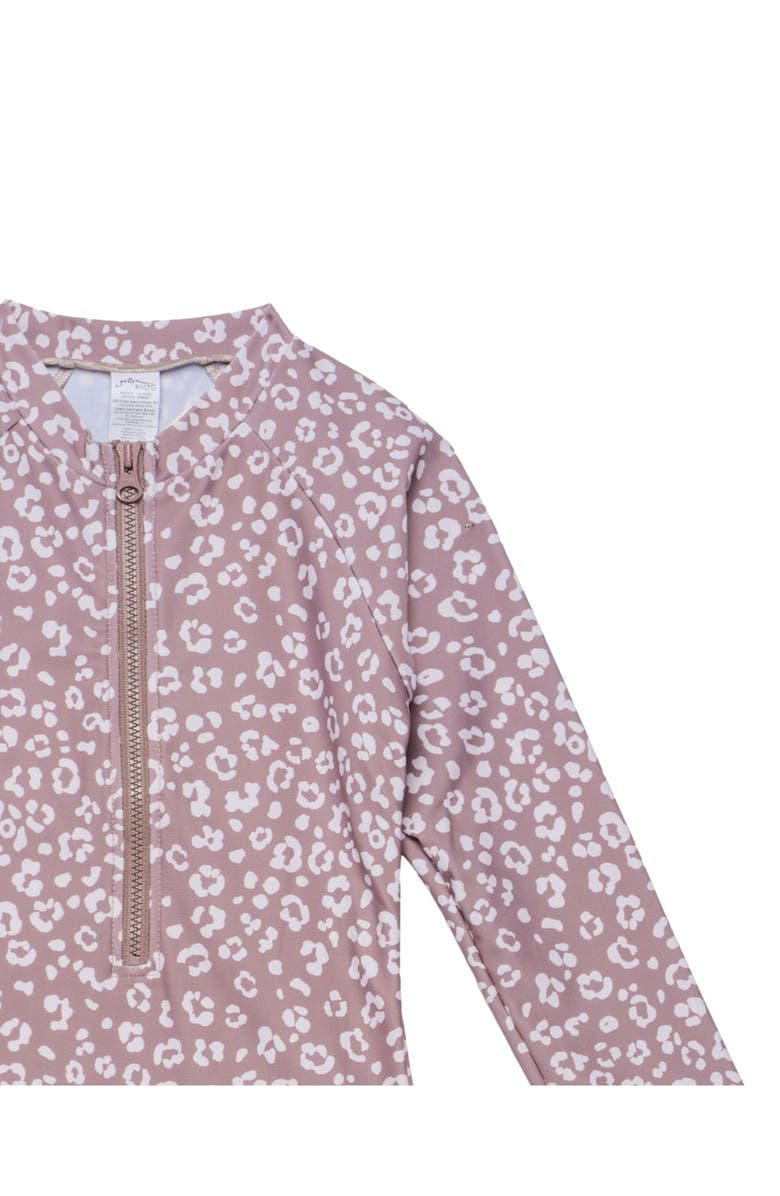 Gottex Kids Leopard Love Long Sleeve Zip Front One Piece, Alternate, color, Cacao