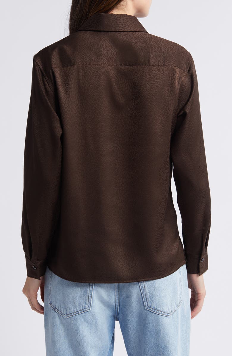 FRAME Snake Print Satin Button-Up Shirt, Alternate, color,