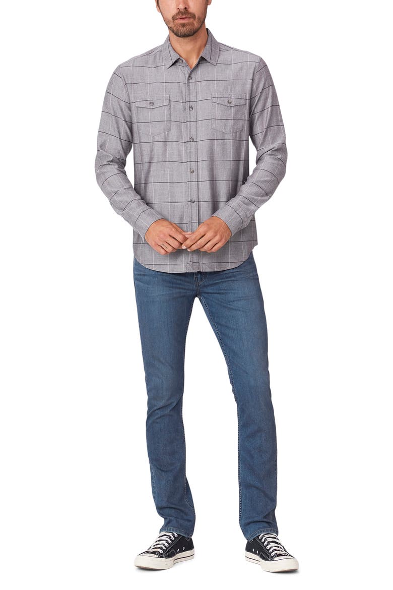 Everett Slim Fit Check Button-Up Shirt, Alternate, color, BLACK AMETHYST